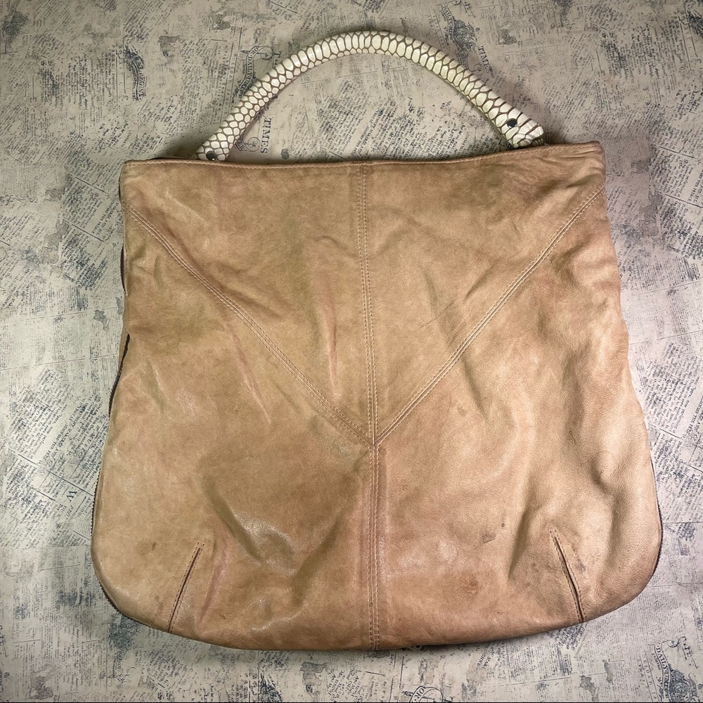 💘TYLIE MALIBU BAG camel color suede leather w/ zip around bottom to expand